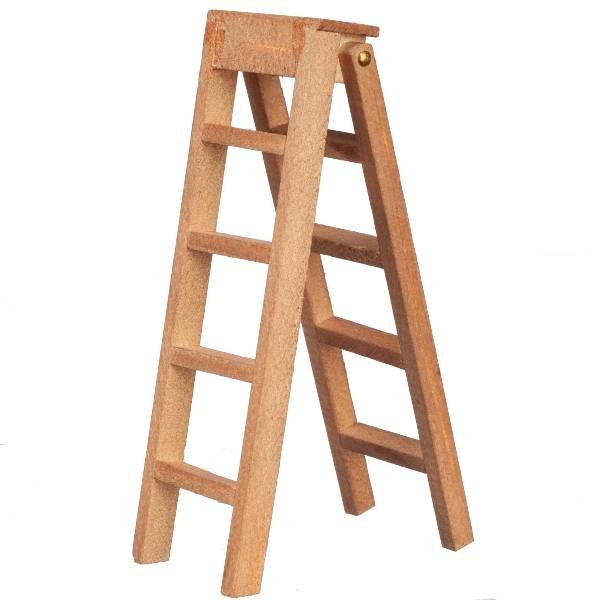 Walnut Dollhouse Miniature Stepladder