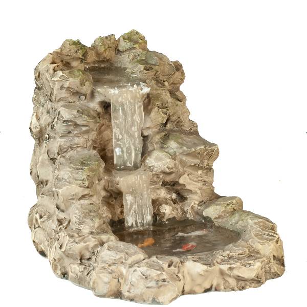 Dollhouse Miniature Waterfall with Pond