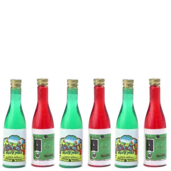 6 Dollhouse Miniature Wine Bottles