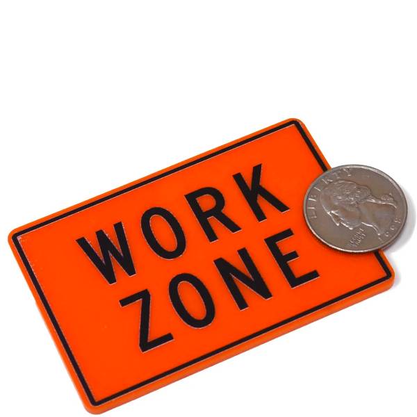 Dollhouse Miniature Work Zone Sign