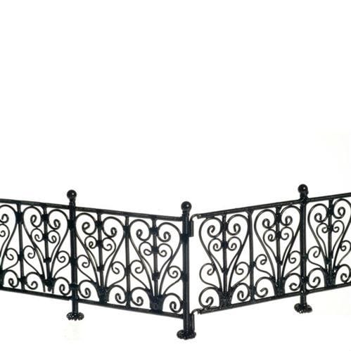 Dollhouse Miniature Wrought Iron Fence Set