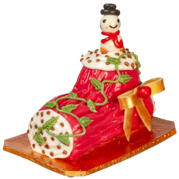 Dollhouse Miniature Yule Log Cake