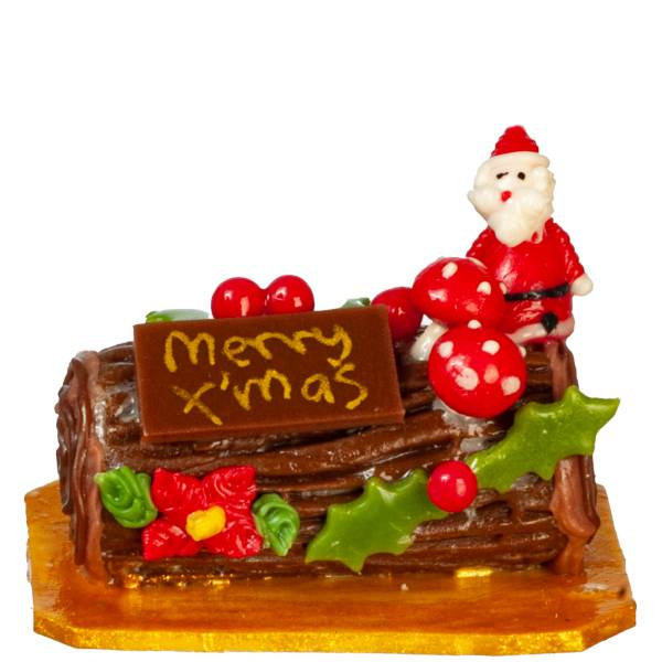 Dollhouse Miniature Yule Log Cake