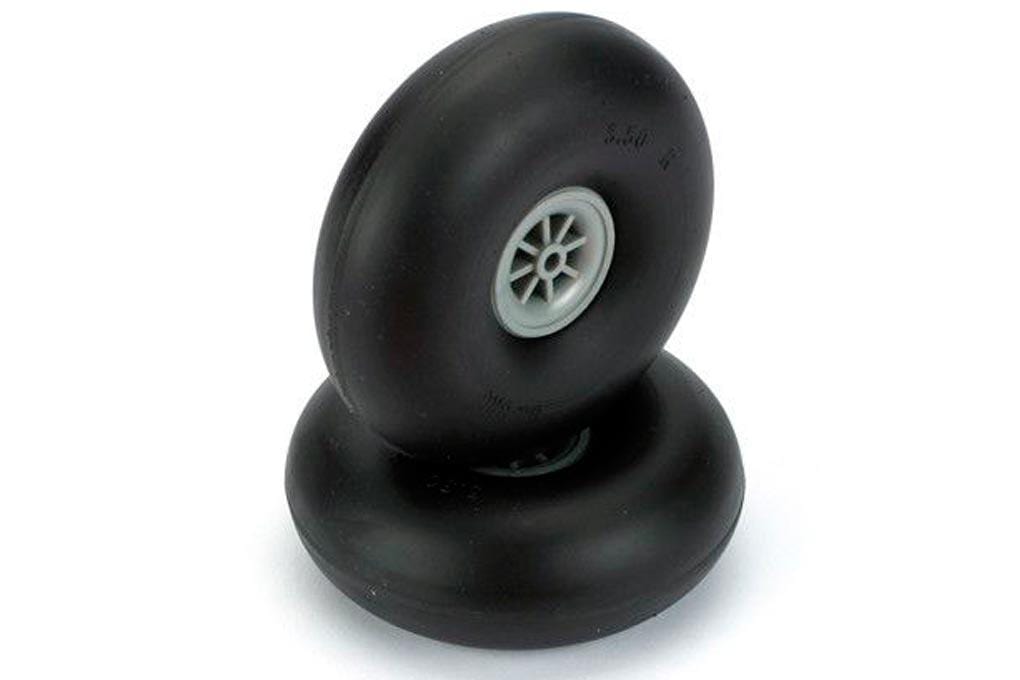 Du-Bro 88.9mm (3.5") x 33mm Low Bounce PVC Wheels for 4mm Axle (2 pack)