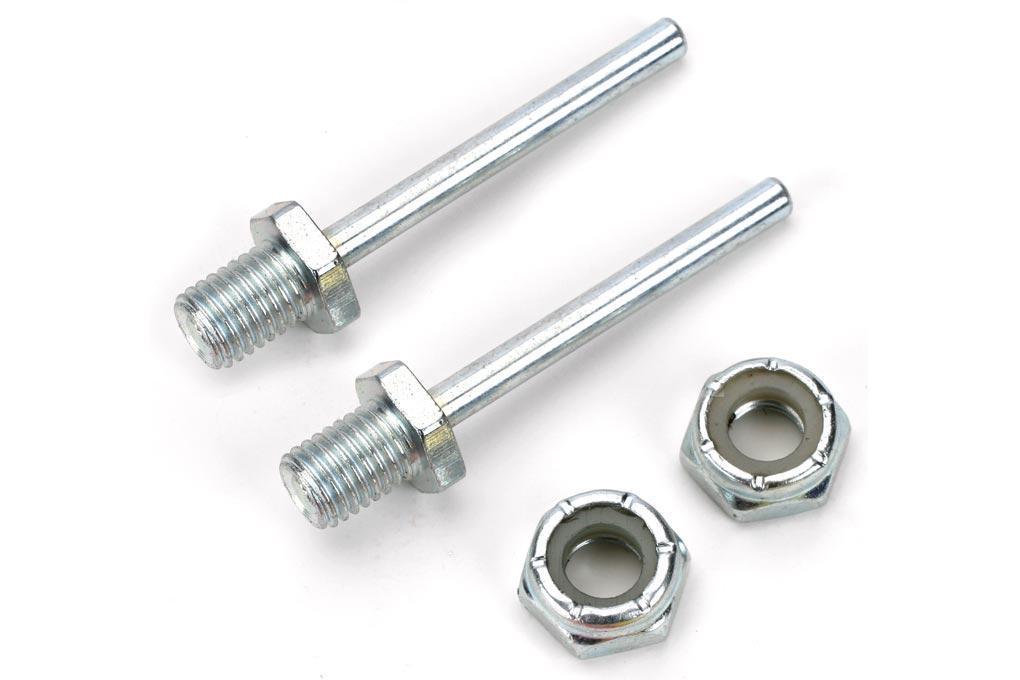 Du-Bro 1/8" x 1-1/4" Spring Steel Axle Shaft with Nylon Insert Lock Nuts