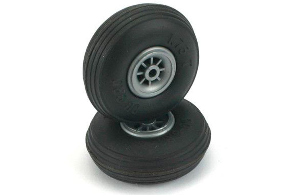 Du-Bro 44.4mm (1.75") x 17.1mm Treaded Polyurethane Wheels for 3mm Axle (2 pack)