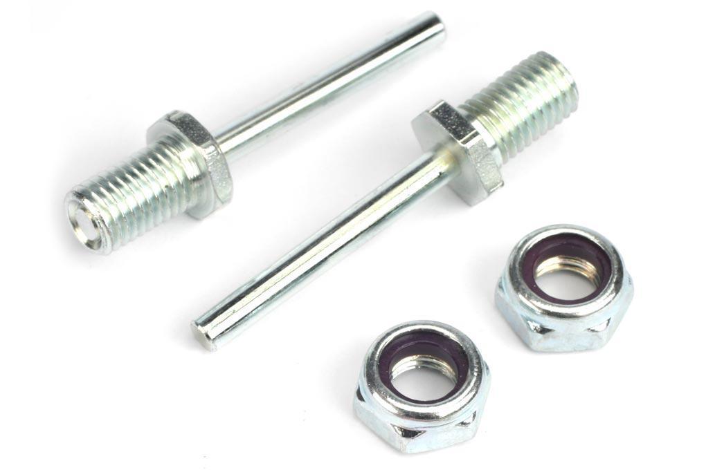 Du-Bro 5/32" x 1-1/4" Spring Steel Axle Shaft with Nylon Insert Lock Nuts