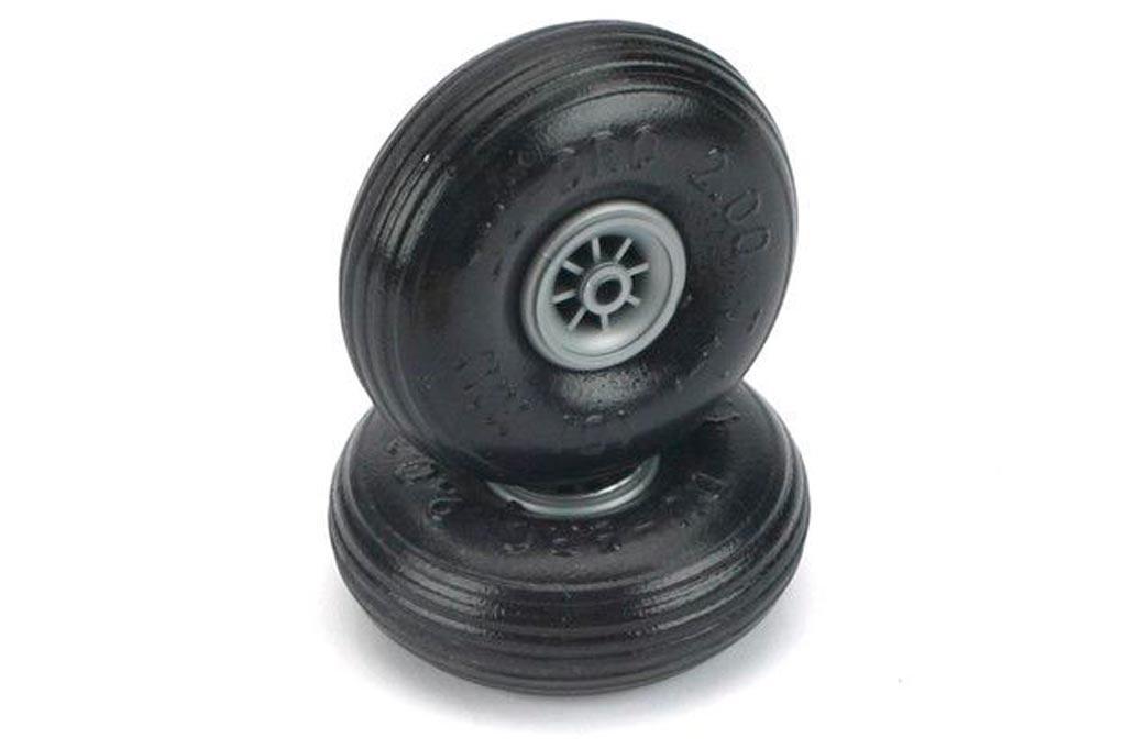 Du-Bro 50.8mm (2") x 18.5mm Treaded Lightweight Polyurethane Wheels for 3mm Axle (2 Pack)