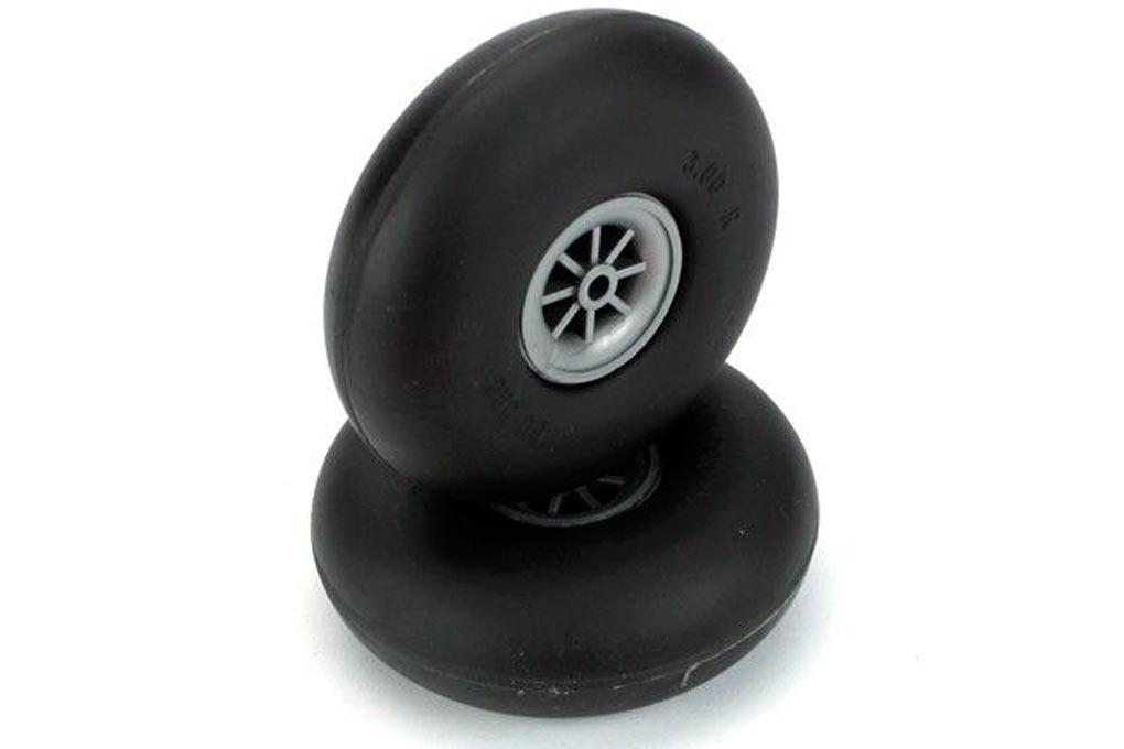Du-Bro 76.2mm (3") x 28mm Smooth Surface PVC Wheels for 4mm Axle (2 pack)