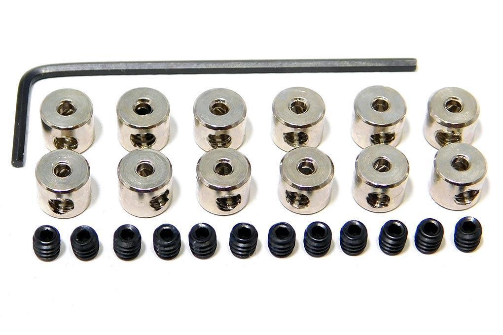 Du-Bro Plated Brass Dura-Collars 1.5mm / 1/16" Bulk (12 Pack)