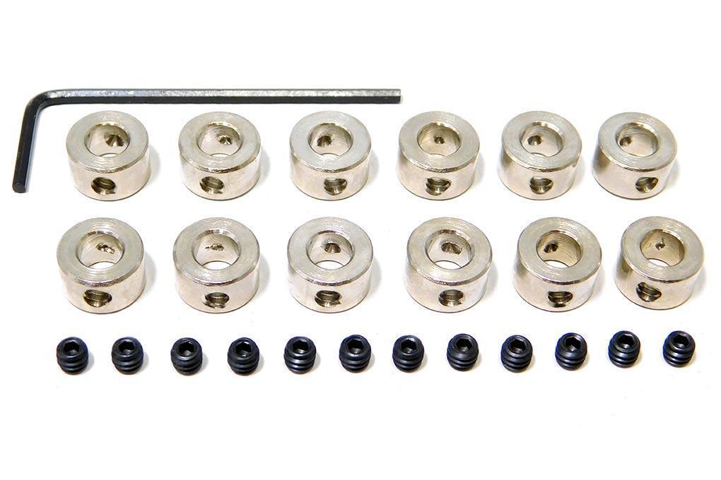 Du-Bro Plated Brass Dura-Collars 4.7mm / 3/16" Bulk (12 Pack)