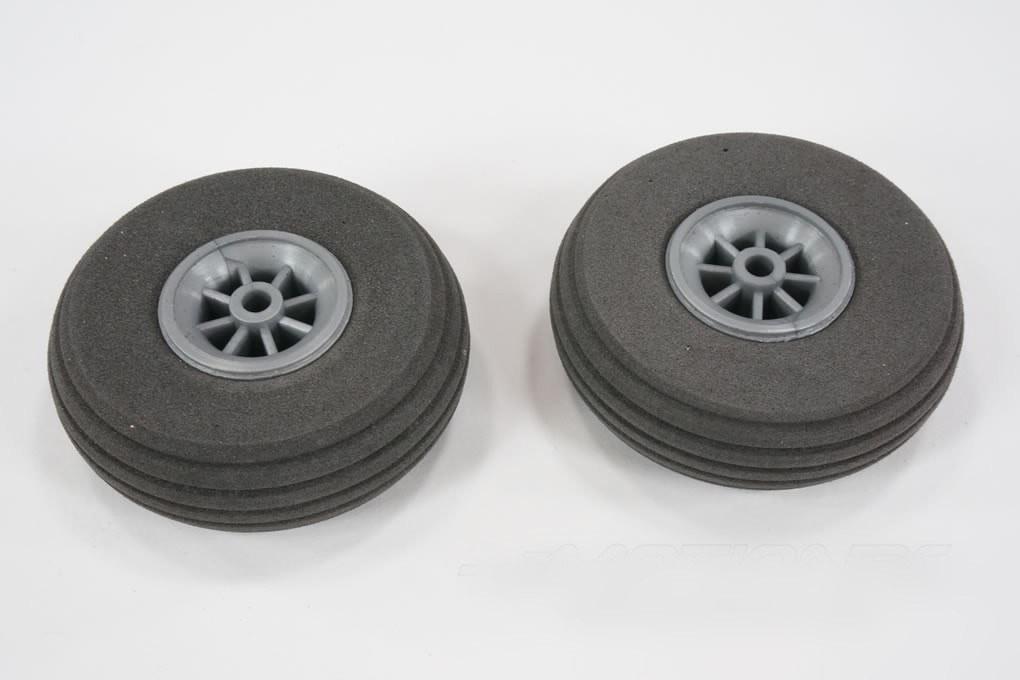 Du-Bro 57mm (2.25") x 20mm Super Lite Treaded EVA Wheels for 4mm Axle (2 Pack)