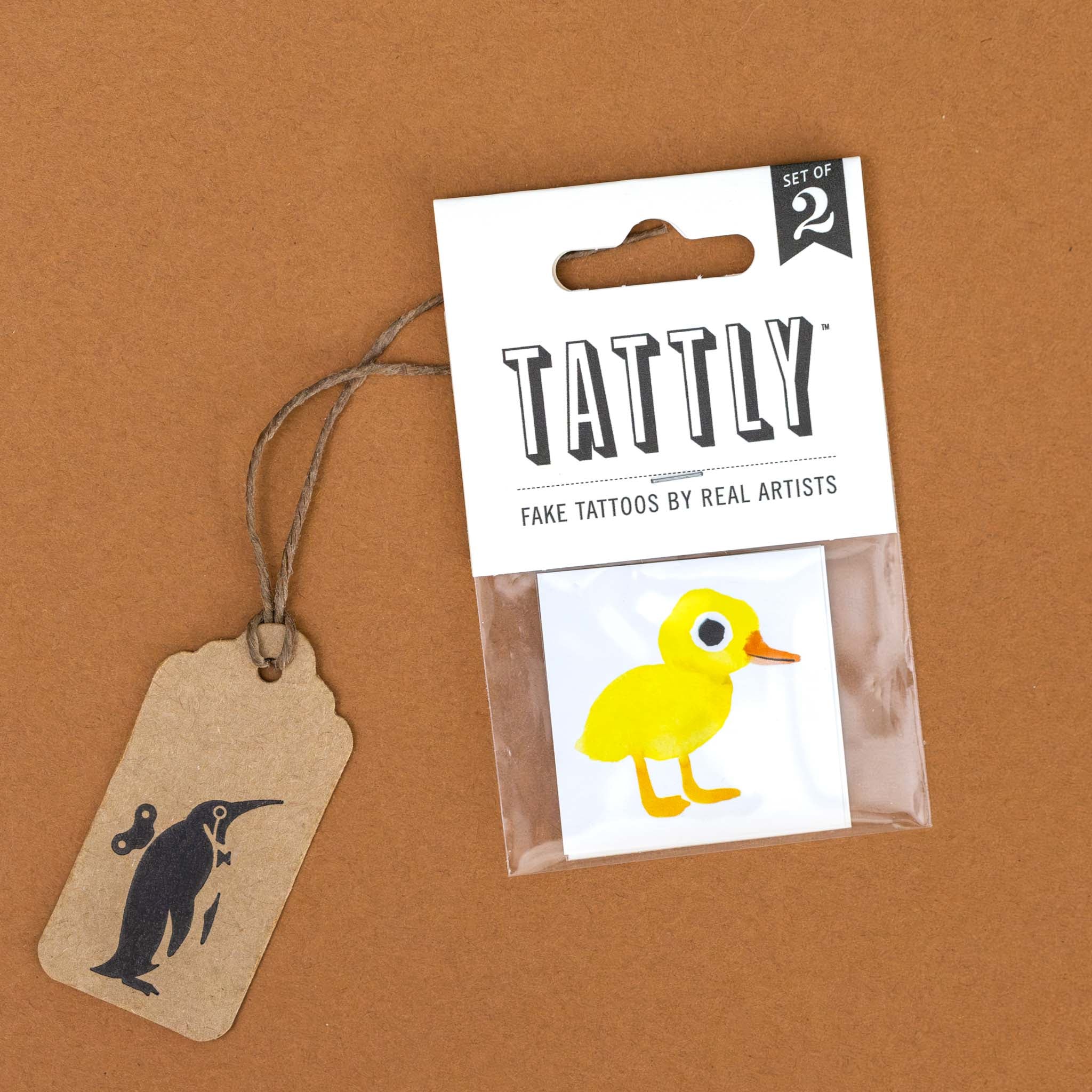 Duckling Temporary Tattoo Pair