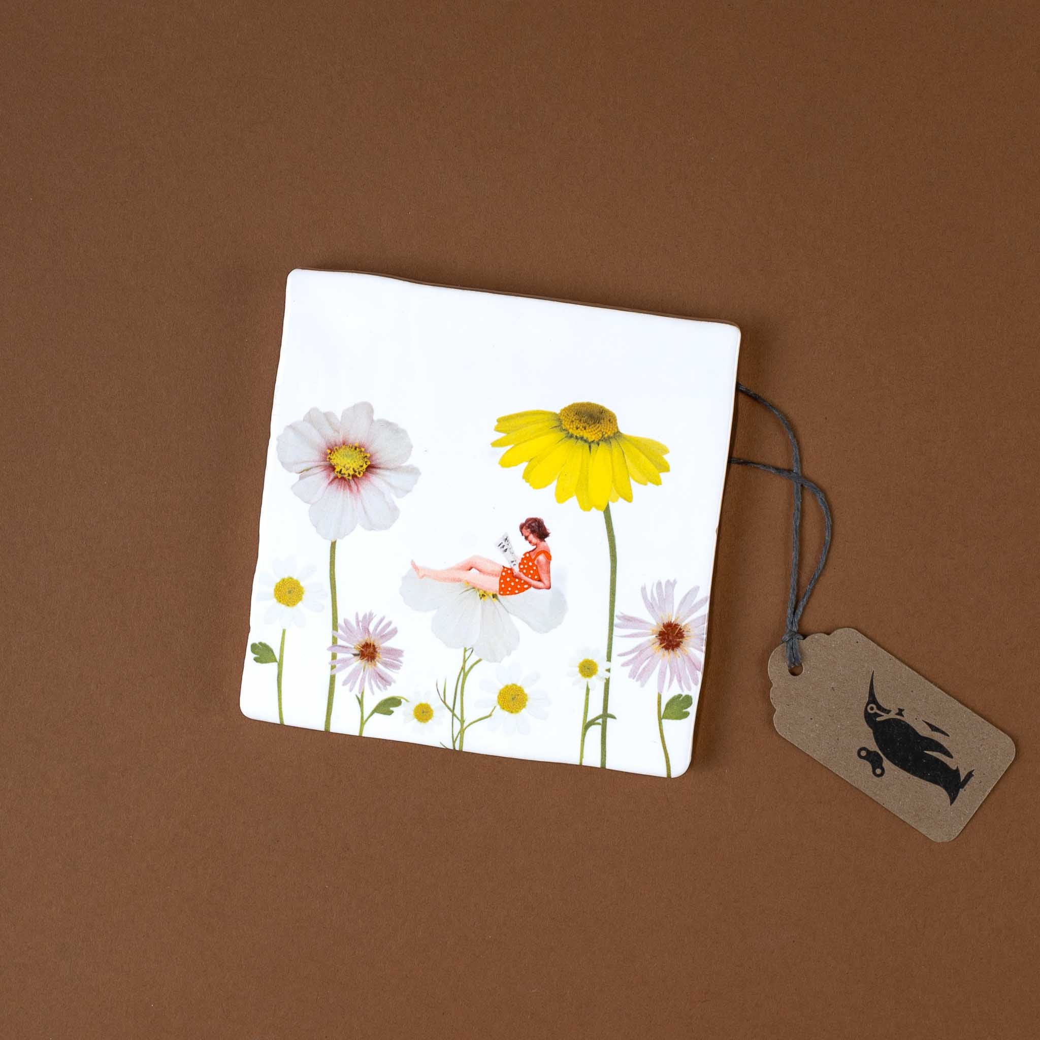 Dutch Ceramic Story Tile | Surrounded by Flowers