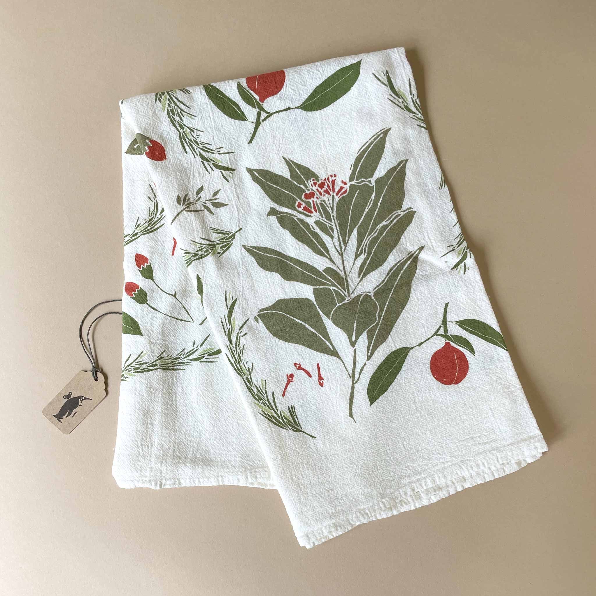 Festive Flavors Kitchen Towel | Natural