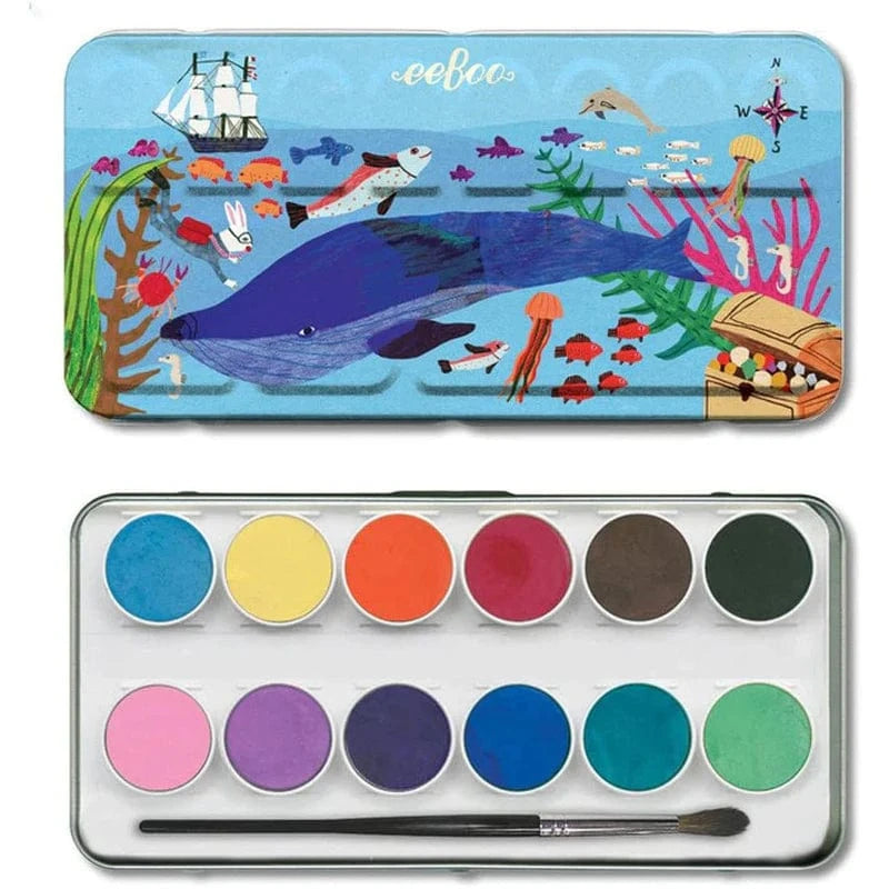In The Sea 12 Watercolors Tin