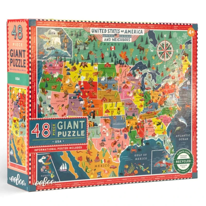 USA Map 48 Piece Giant Puzzle