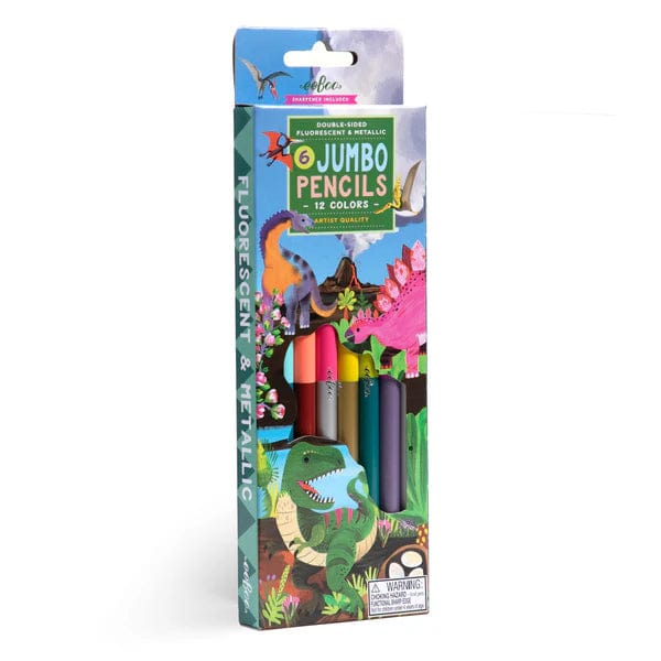 Dinosaur 6 Jumbo Double Sided Color Pencils