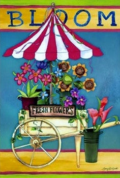 "Bloom Flower Cart" Garden Flag