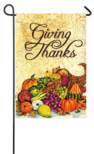 "Giving Thanks" Cornucopia Garden Flag