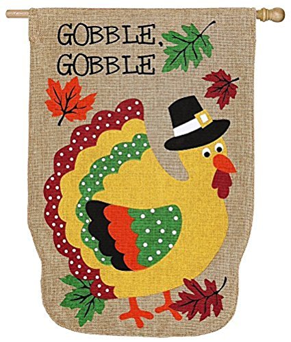 "3D Pilgrim Turkey" Burlap Flag