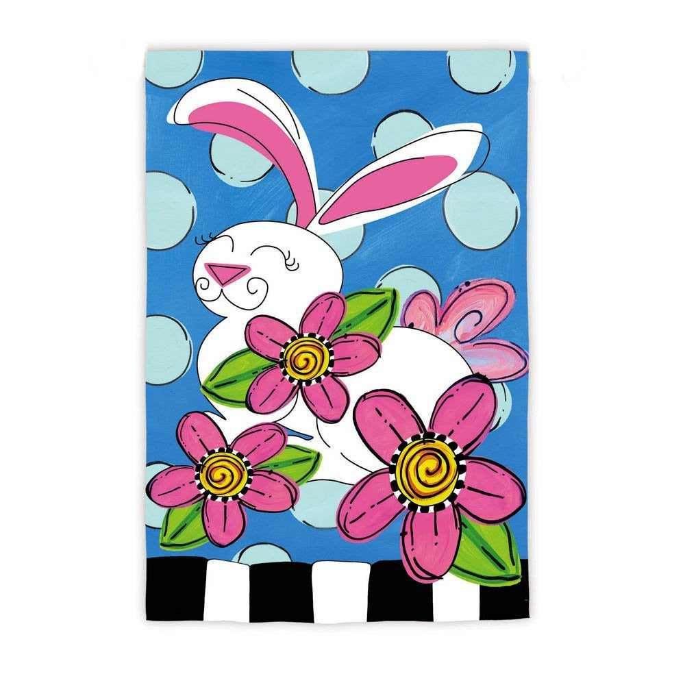 "Polka Dot Bunny" Garden Flag