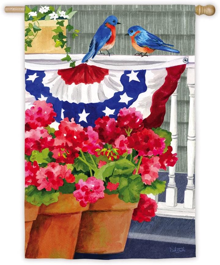 "Bluebirds & Bunting" Flag