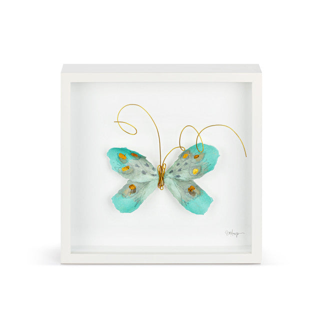 Elisabeth Hays Turquoise & Gold Butterfly Wall Art