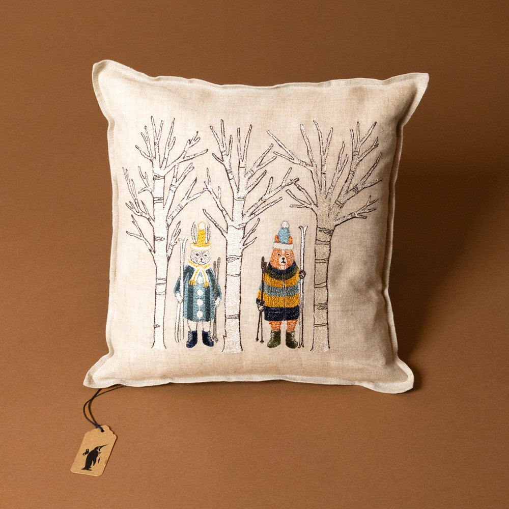 Embroidered Pillow | Aspen Skiers
