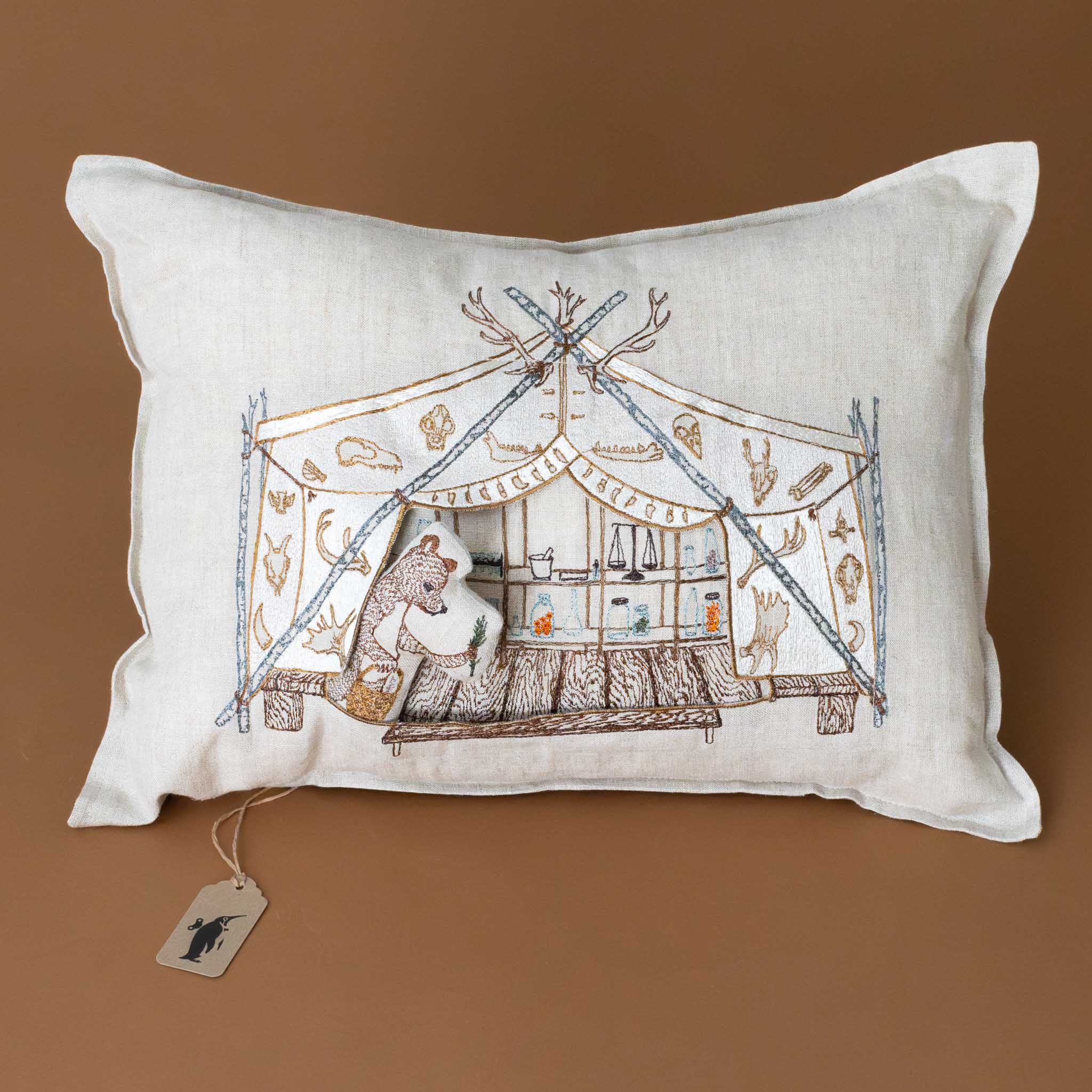 Embroidered Pocket Pillow | Woodland Apothecary