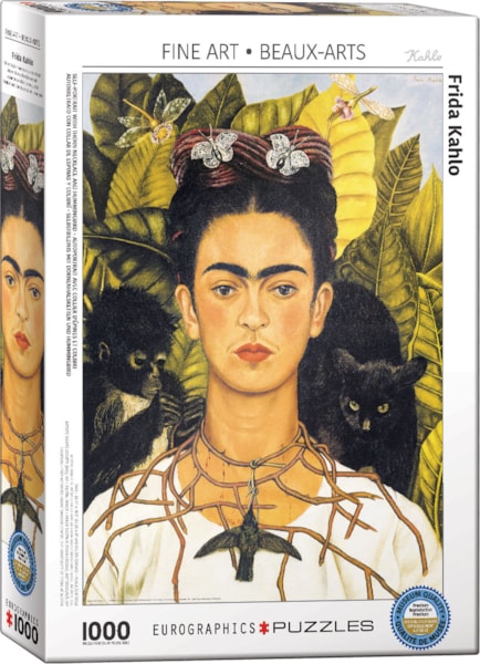 "Self-Portrait with Thorn Necklace & Hummingbird" 1000 Piece Puzzle