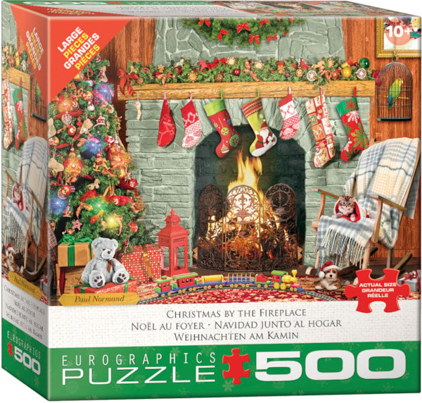 "Christmas by the Fireplace" 500 Extra Large Pieces Puzzle