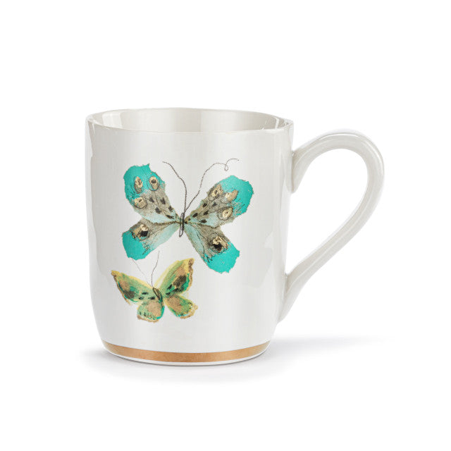 Elisabeth Hays Turquoise & Green Duo Butterfly Mug
