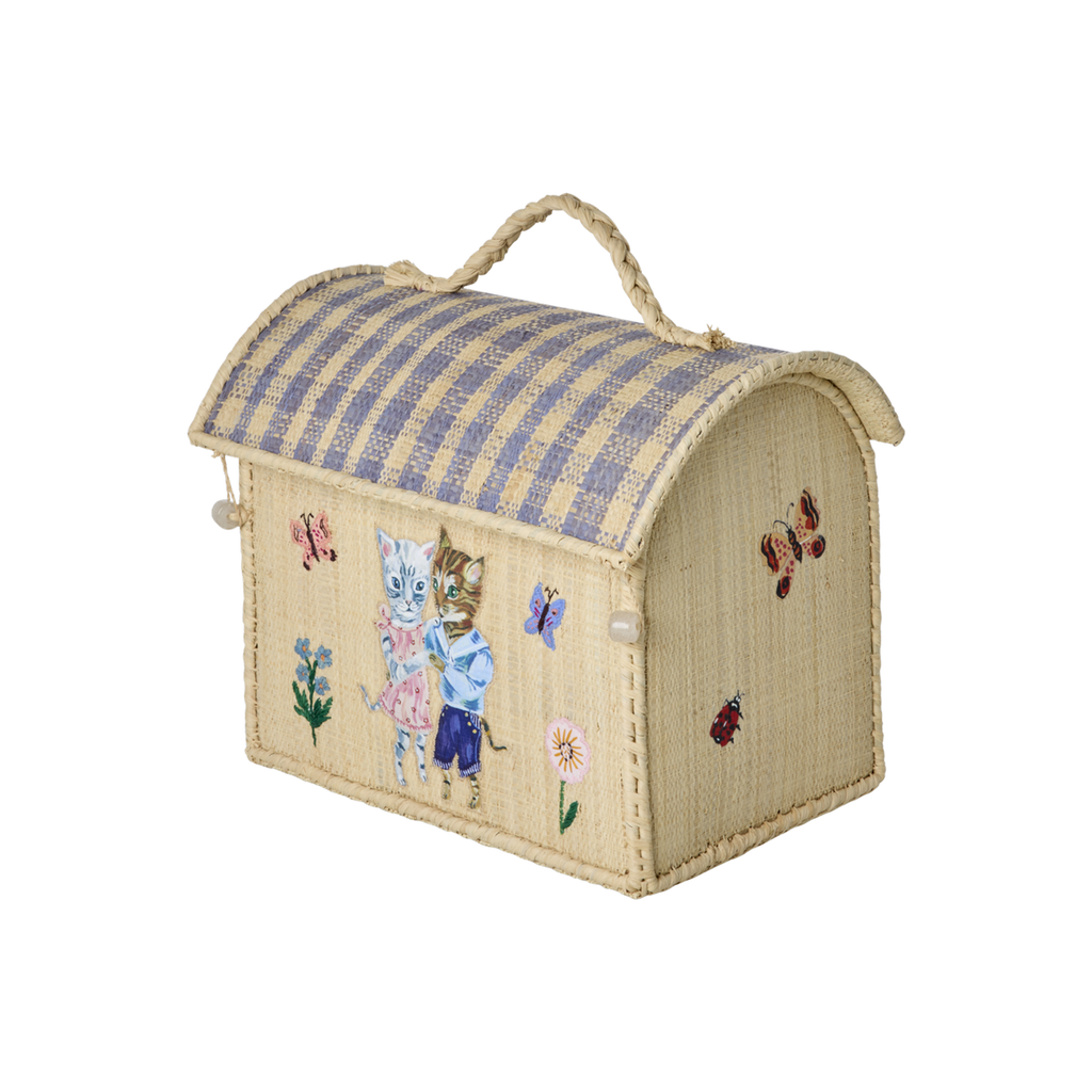 Raffia Kids Bag with Nathalie Lété Theme