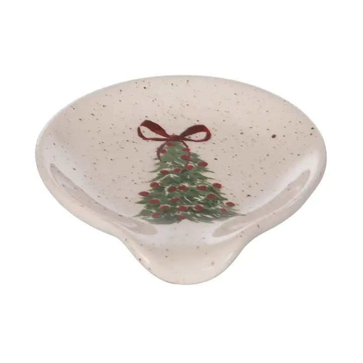 Holiday Tree Ceramic Spoon Rest