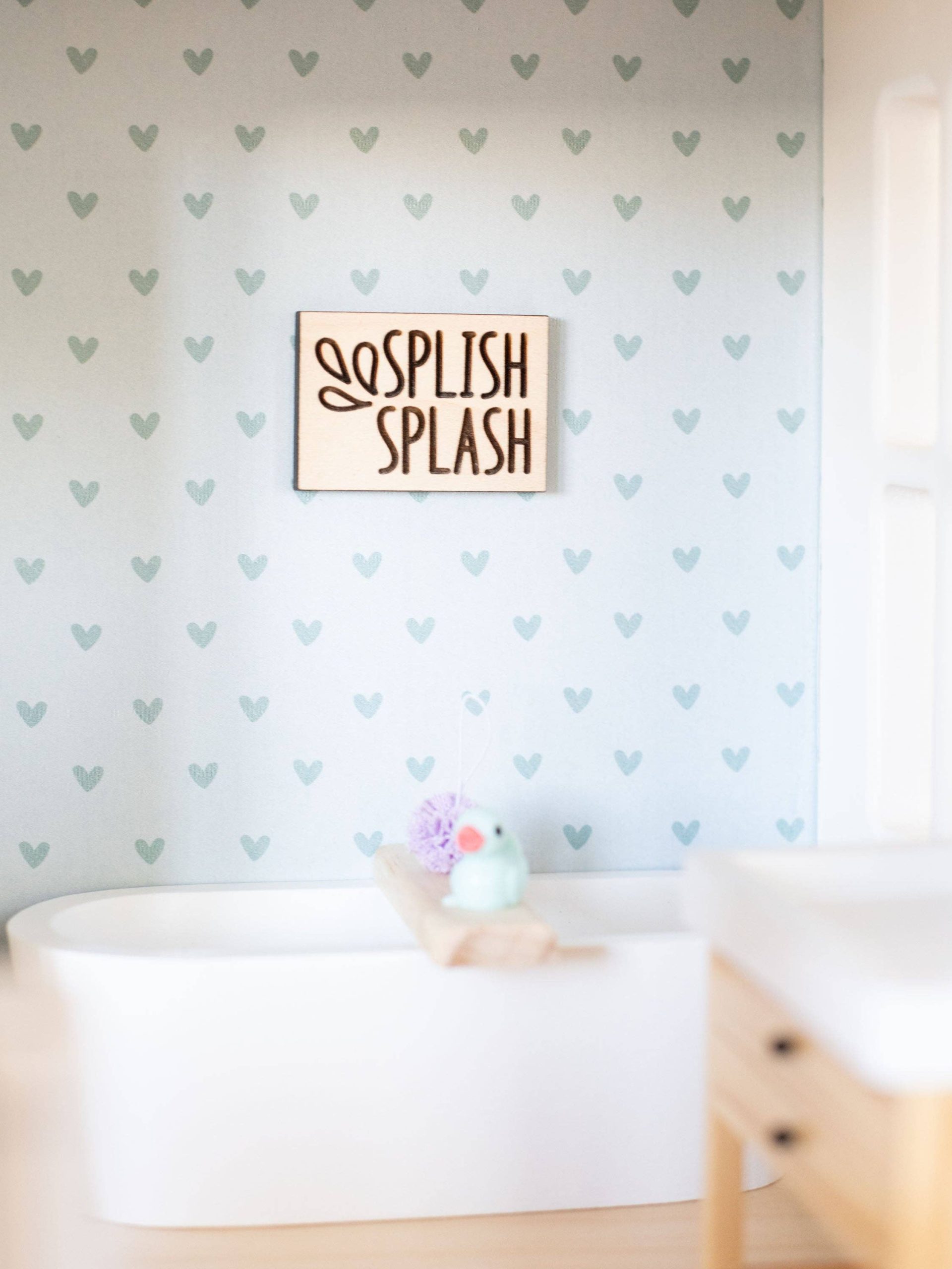 Dollhouse Bathroom Wood Wall Sign |Splish Splash
