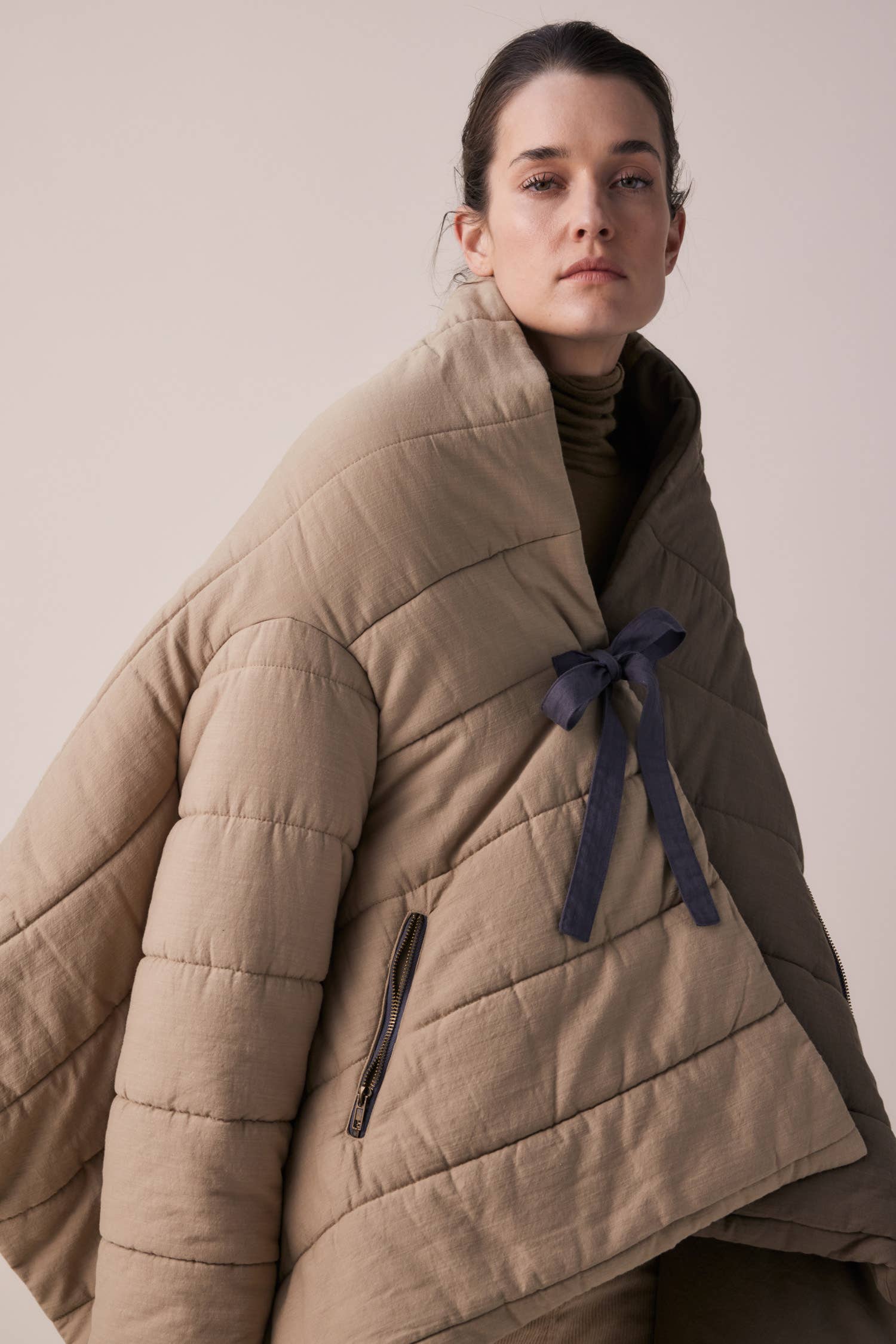 Blanket quilt jacket: M/L / Bronze/Grey / English