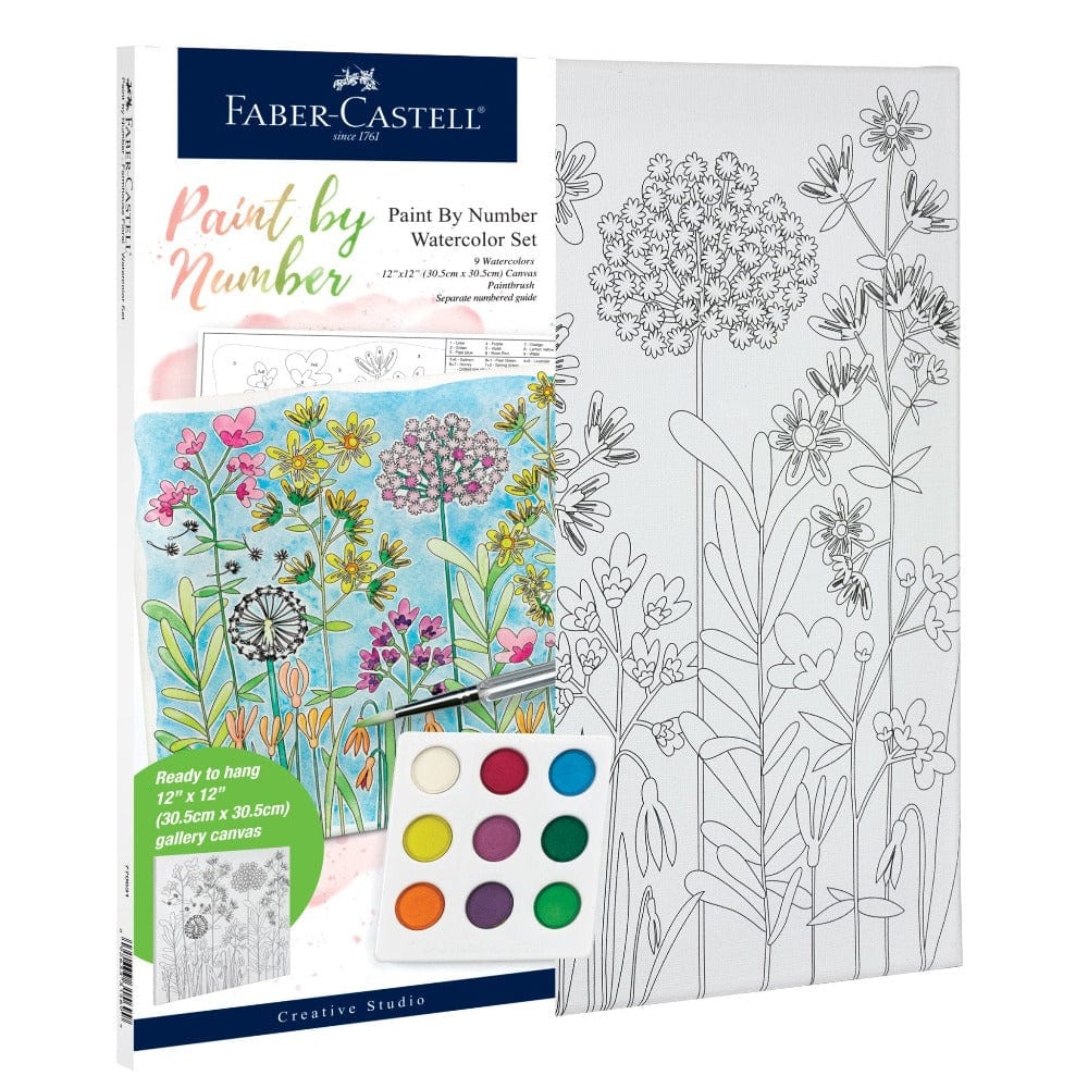 Watercolor Paint by Number: Farm House Flowers