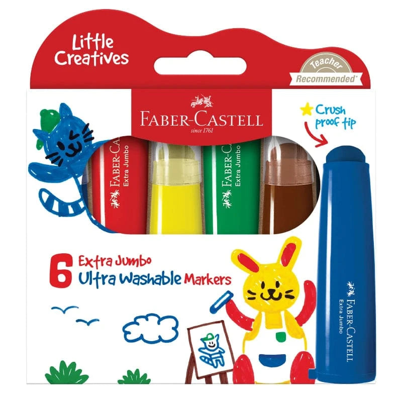Little Creatives: Jumbo Ultra Washable Markers (6 pack)