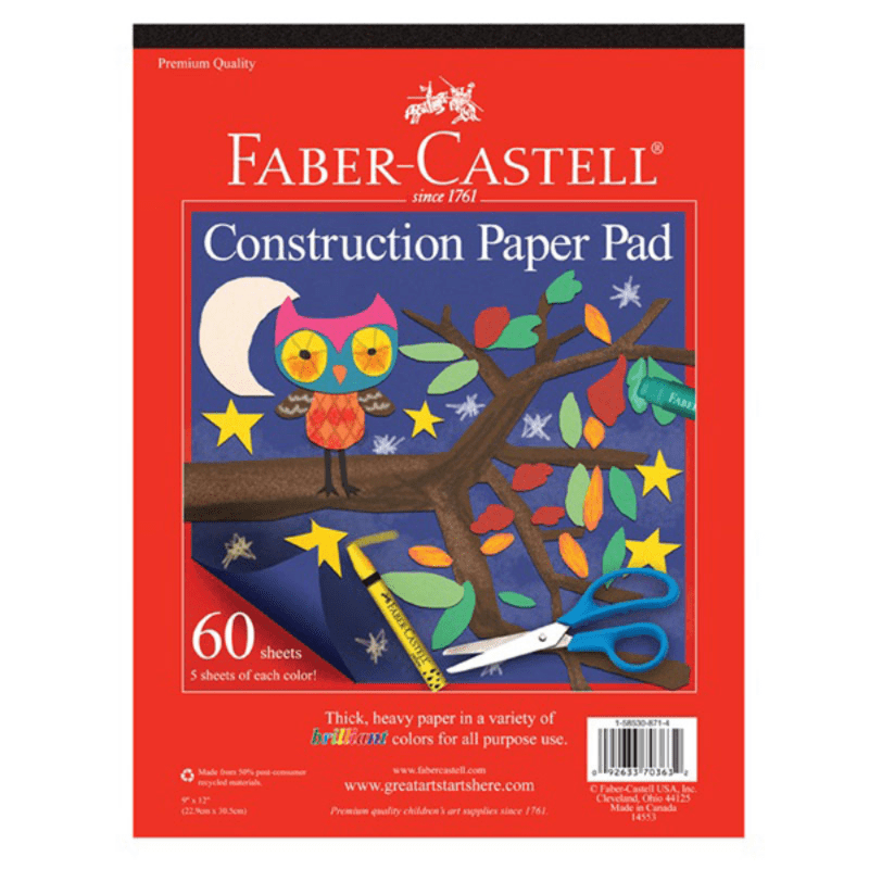 Construction Paper Pad 9" x 12"