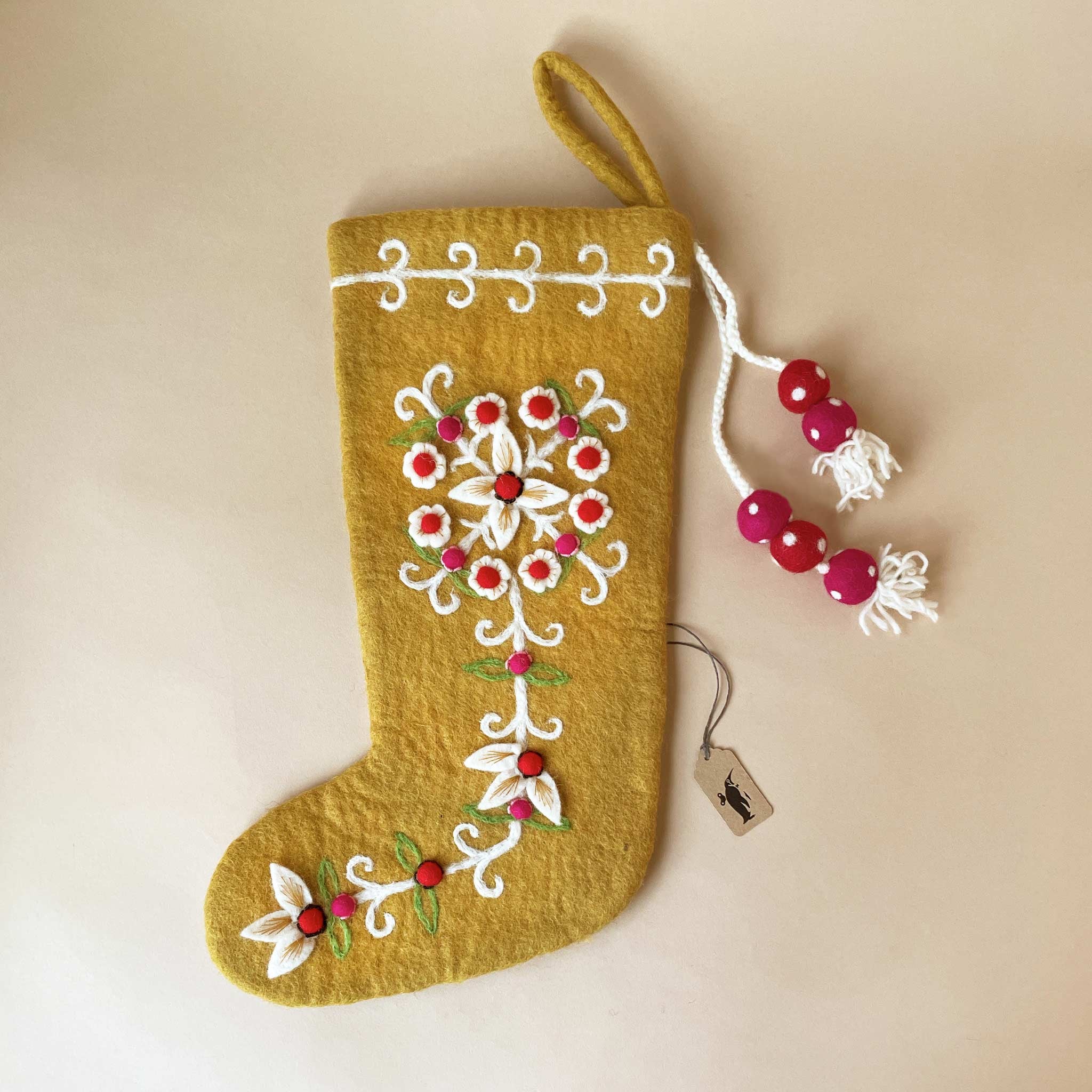 Felted Meadow Stocking | Ochre
