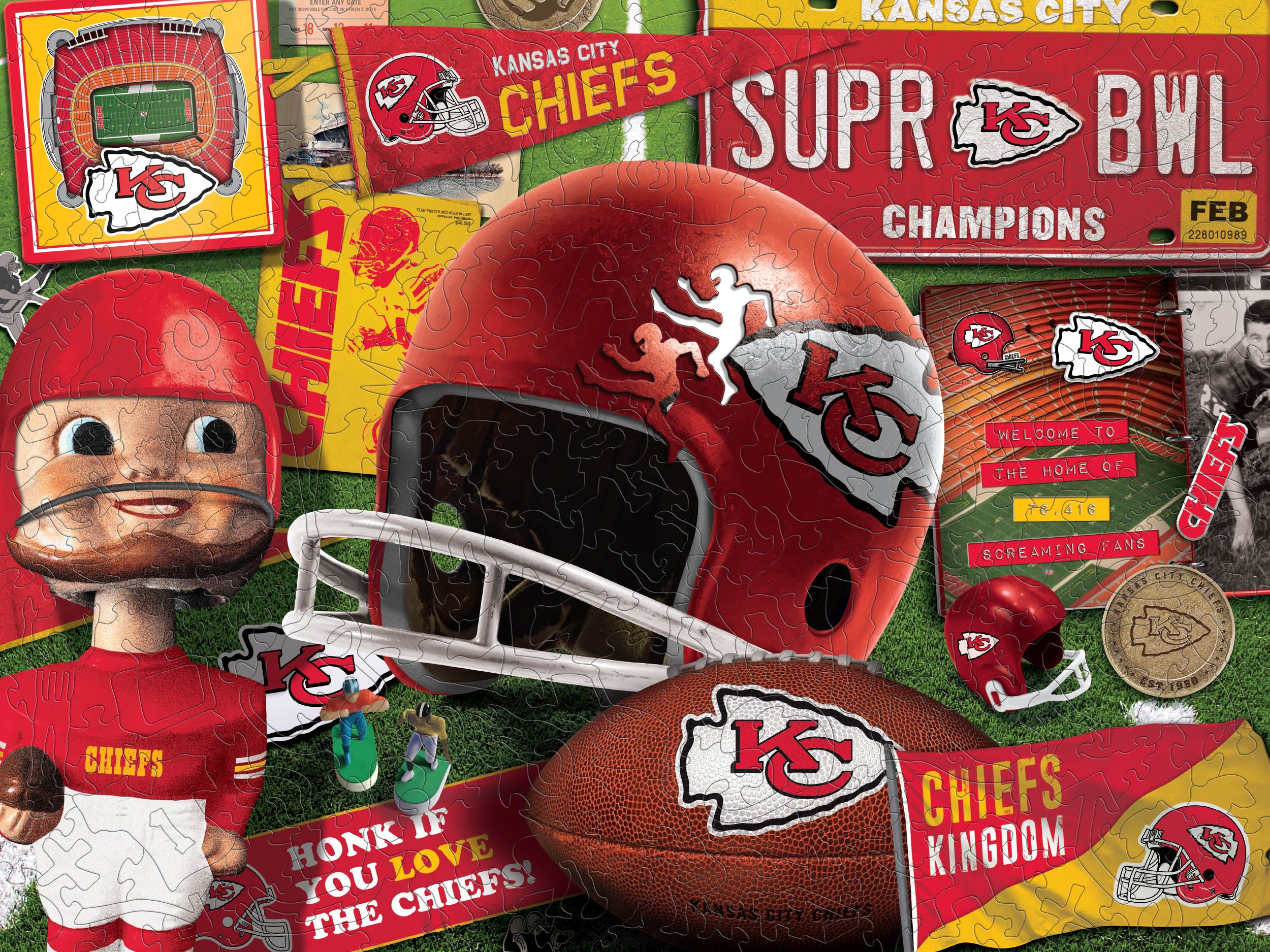 Wooden Retro Kansas City Chiefs Puzzle