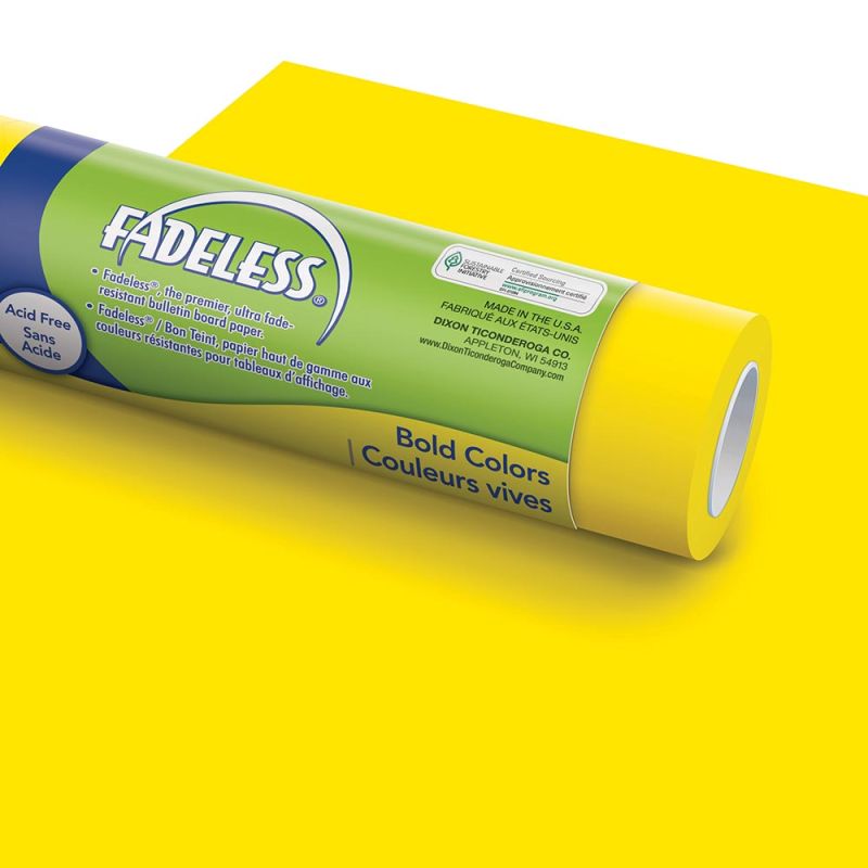 Canary Yellow Fadeless Bulletin Board Paper Roll, 4'x12'