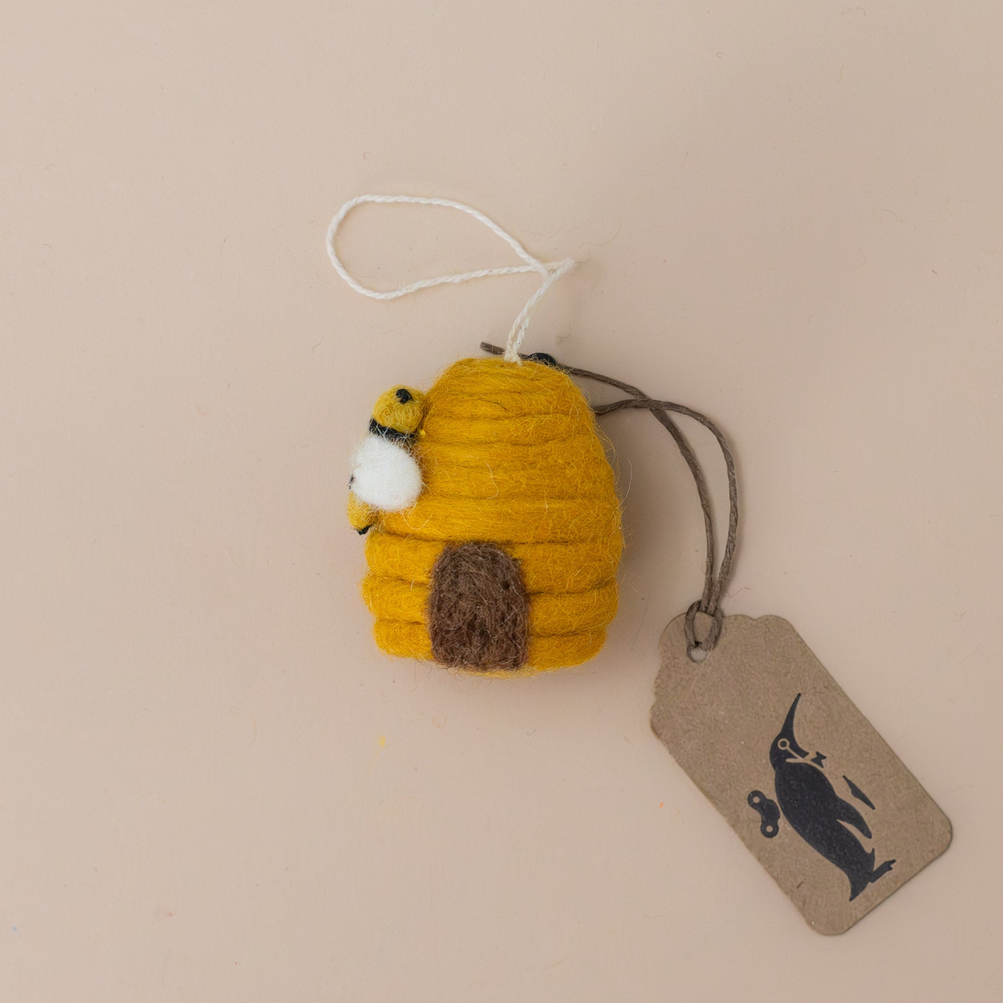 Felted Bee House Ornament