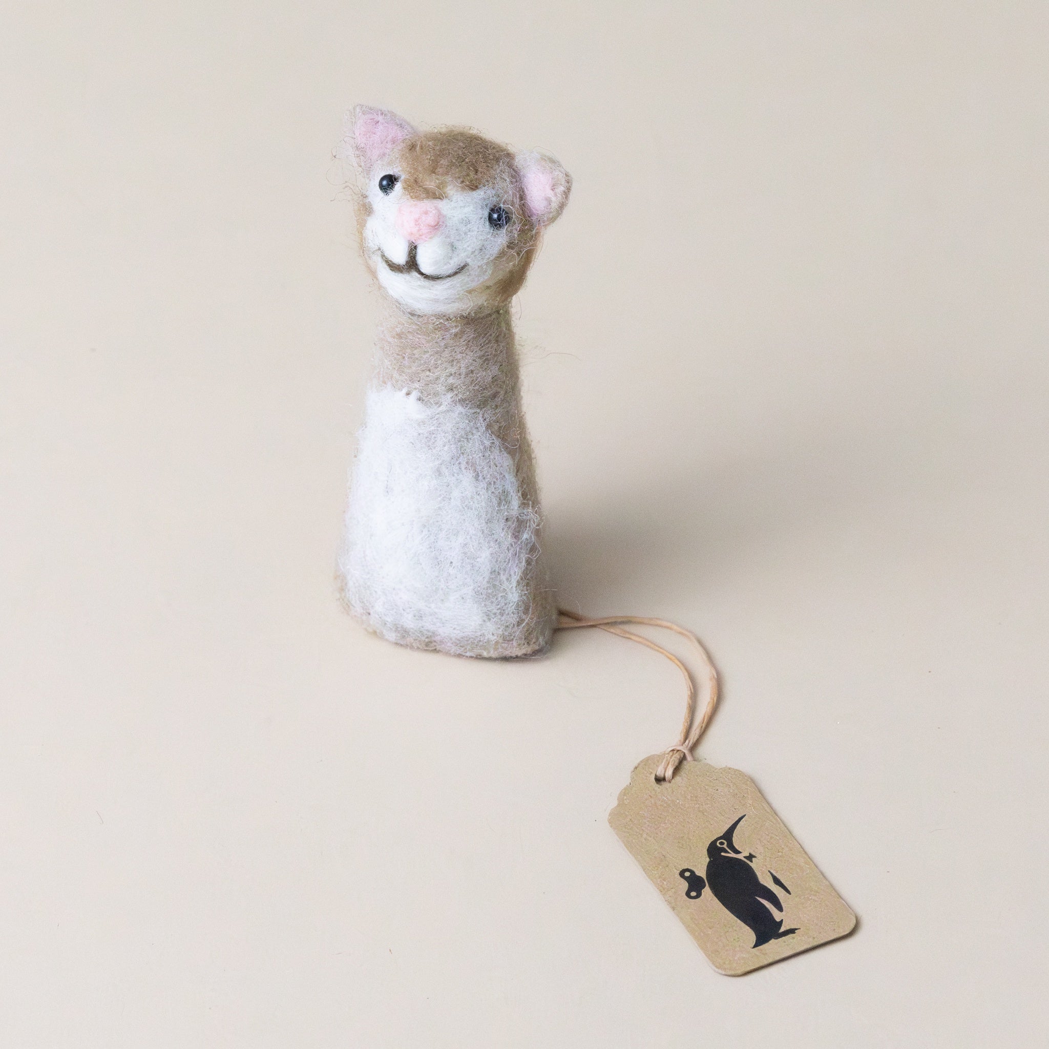 Felt Cat Finger Puppet | Taupe