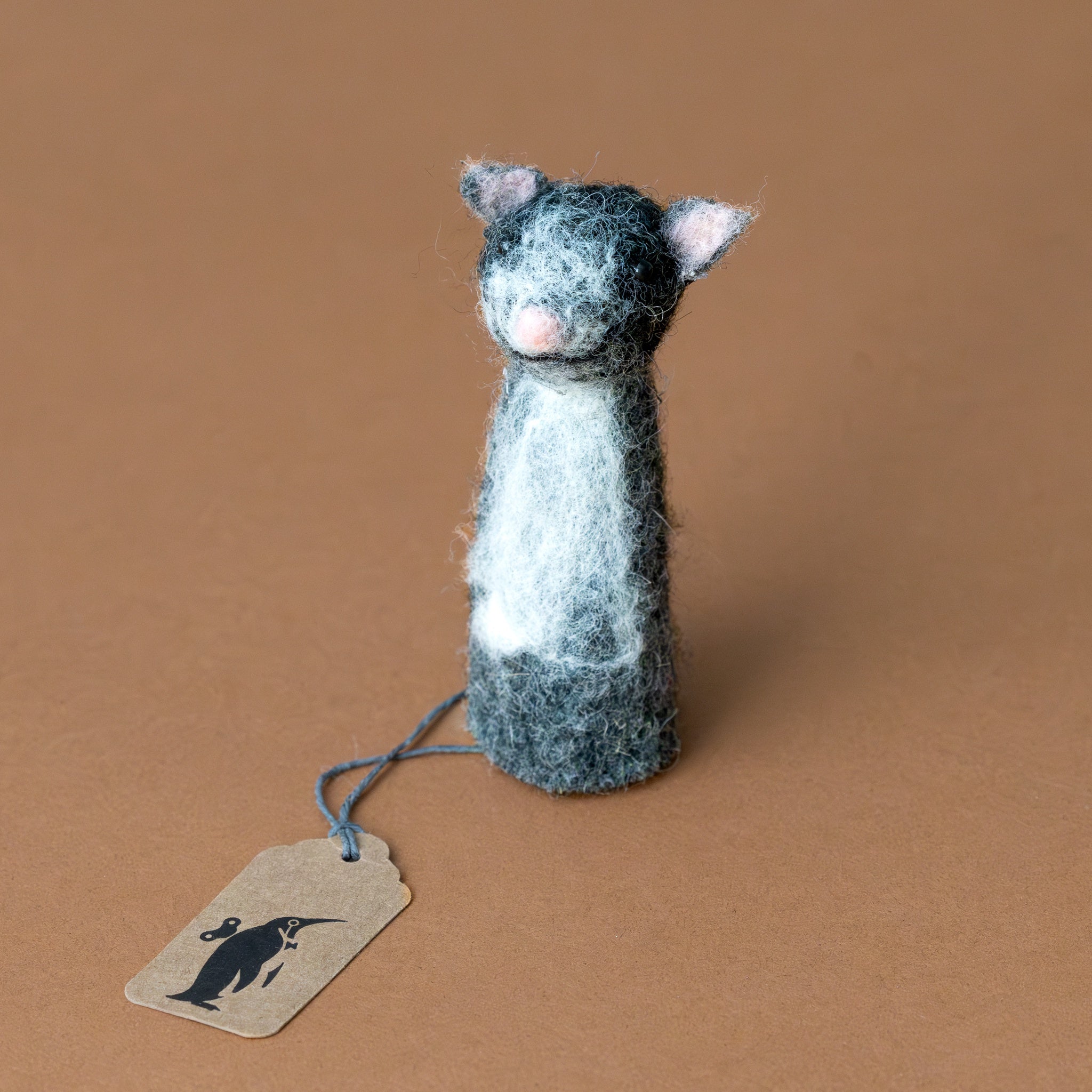 Felt Cat Finger Puppet | Grey
