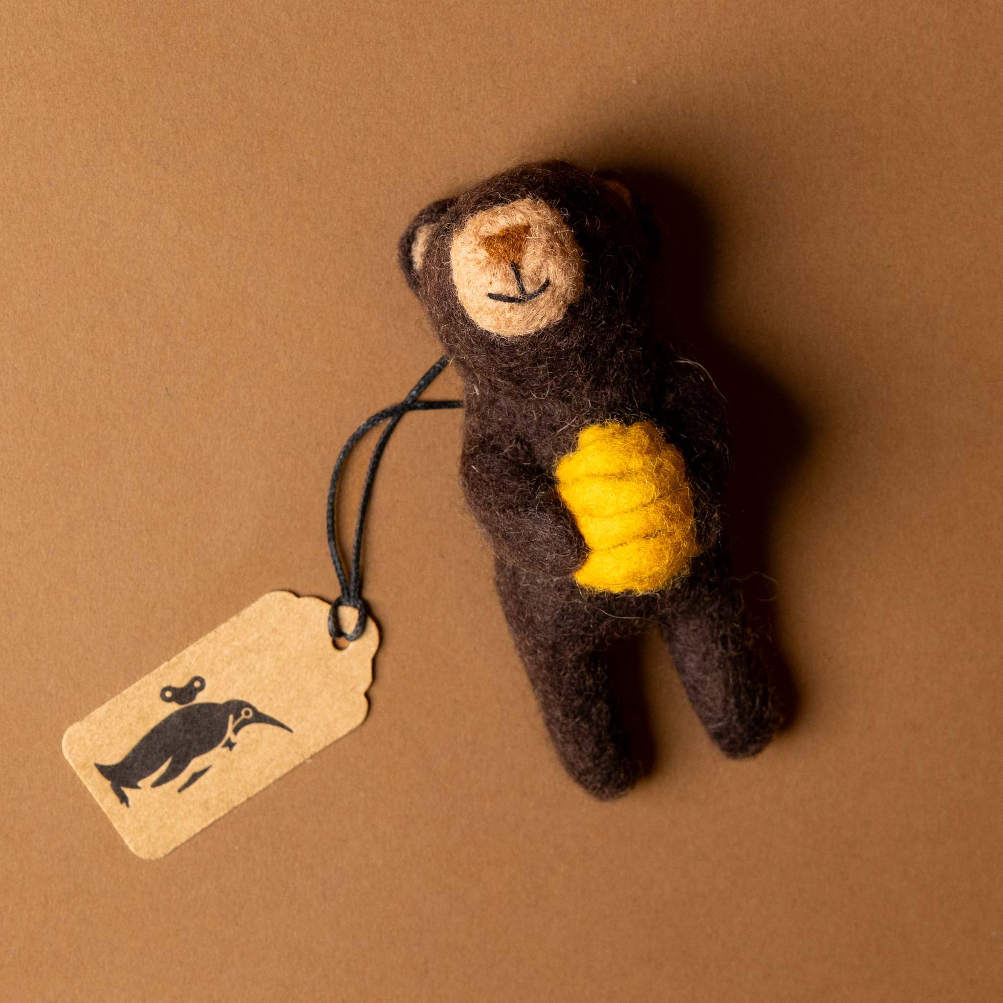 Felted Brown Honey Bear Finger Puppet