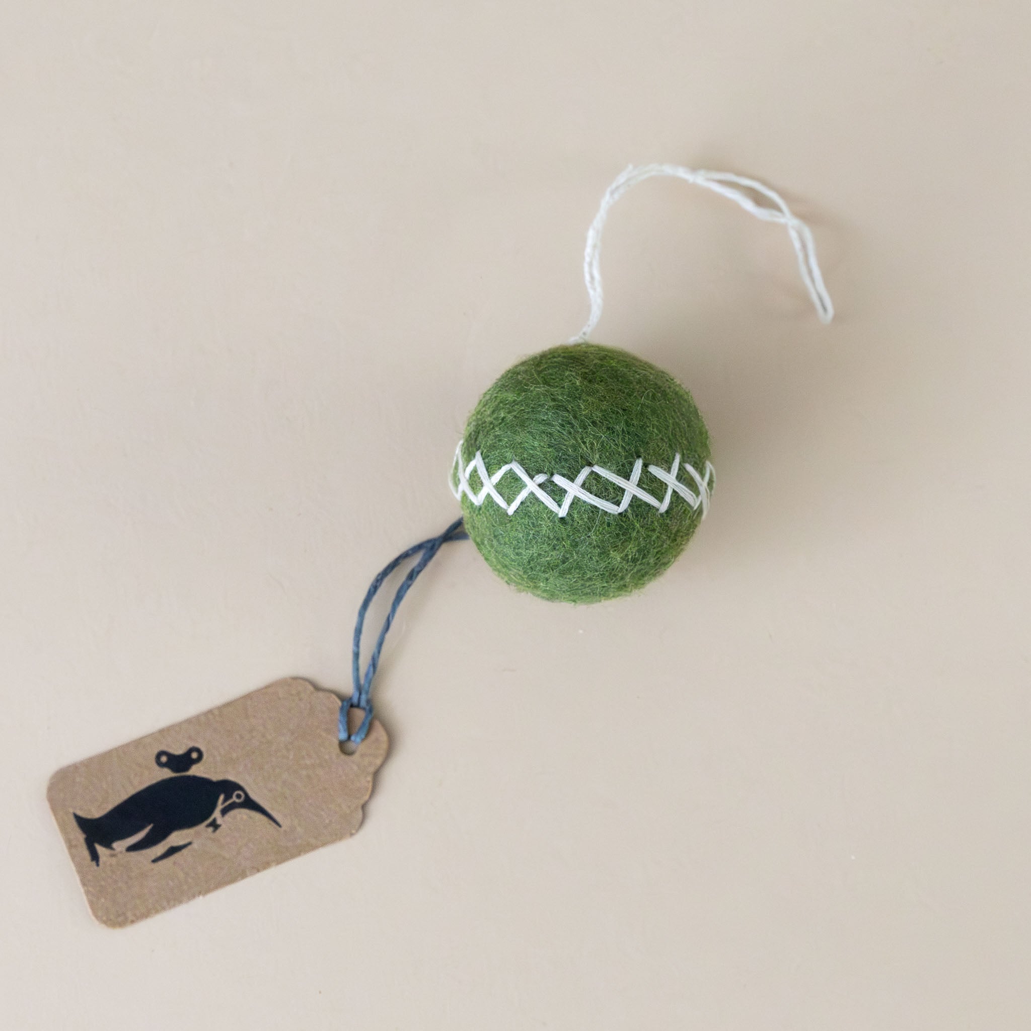 Felt Embroidered Christmas Ball Ornament | Forest