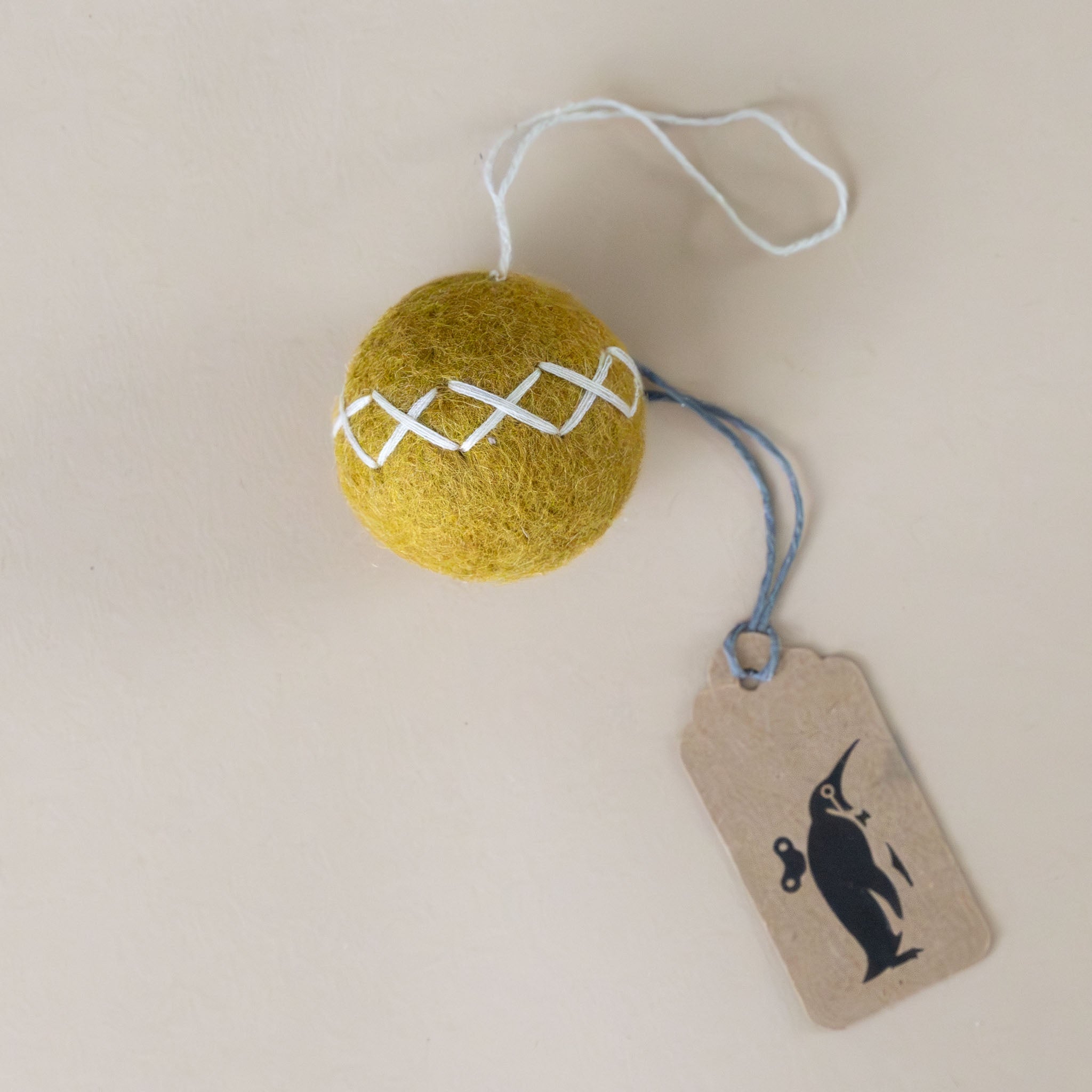 Felt Embroidered Christmas Ball Ornament | Ochre