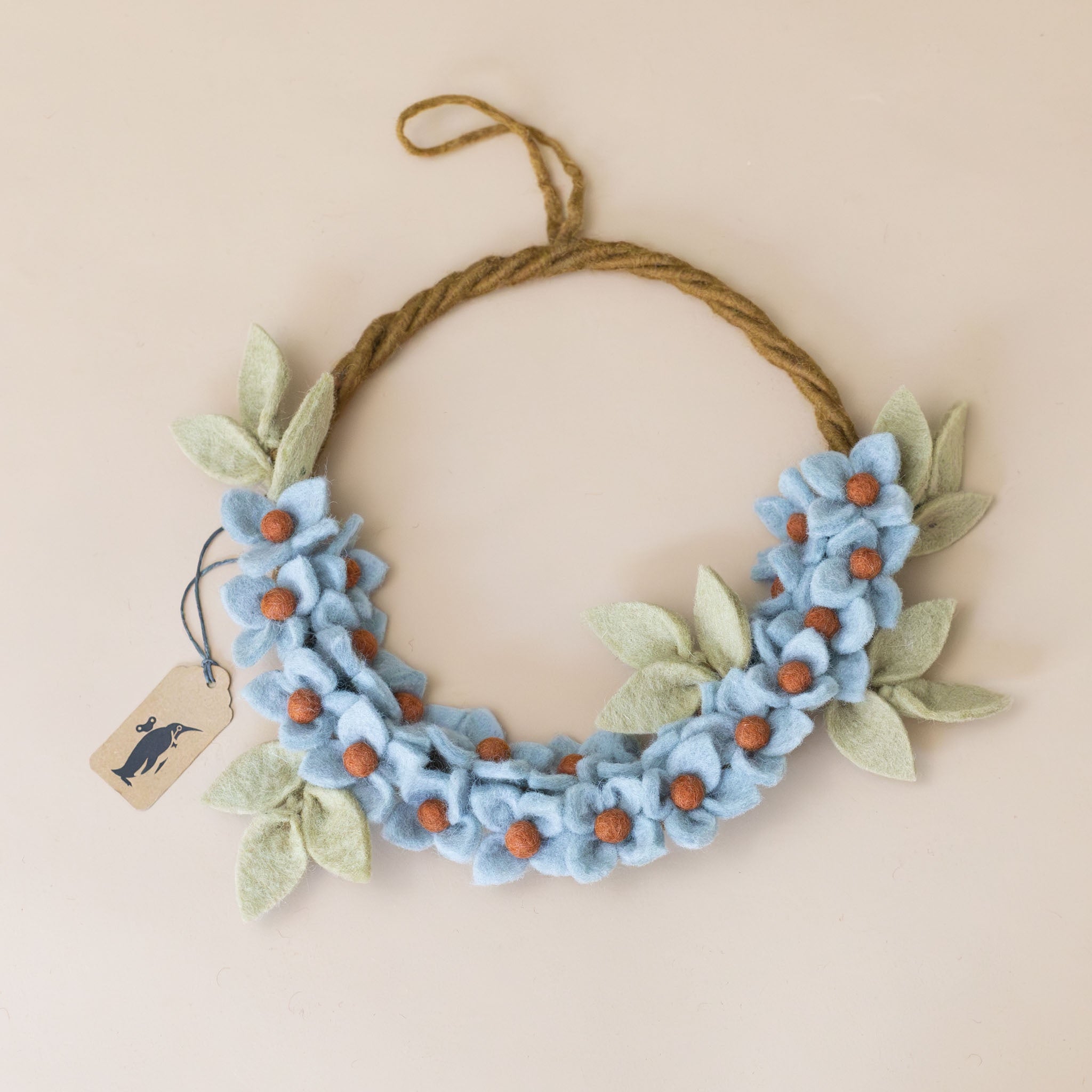 Felt Flower Wreath Sea of Blue